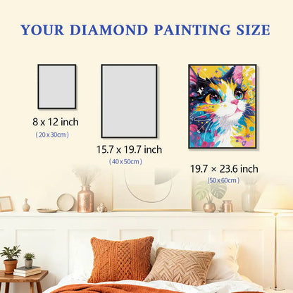 Starry Cat Diamond Painting Size Guide - FEELOOK Art