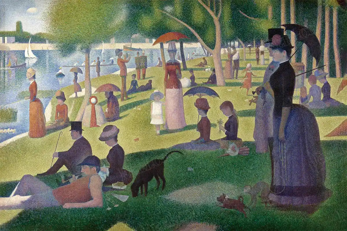 A Sunday Afternoon on the Island of La Grande Jatte diamond painting with peaceful riverside scenery and artistic detail - FEELOOK Art