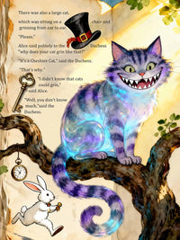 The Cheshire Cat diamond painting featuring the iconic smiling cat from Wonderland with vibrant magical colors – FEELOOK Art