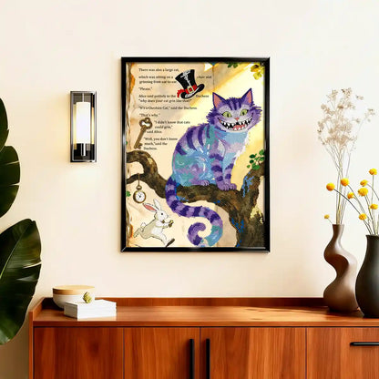 The Cheshire Cat Wonderland diamond art as eye-catching home décor, evoking magic and imagination – FEELOOK Art