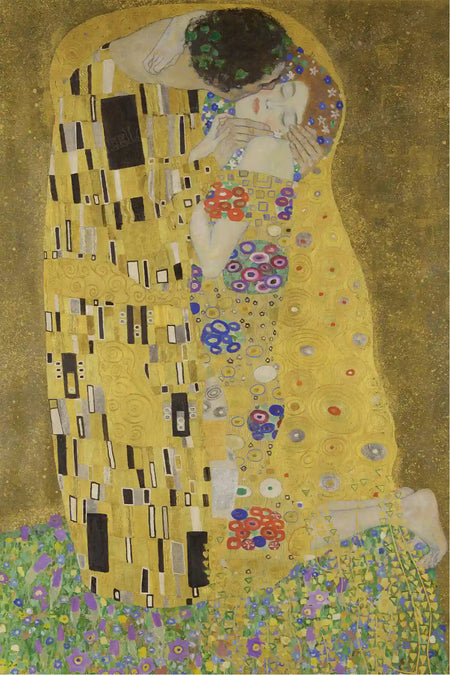 The Kiss 5D diamond painting with golden romance ornate patterns and shimmering AB drill brilliance - FEELOOK Art