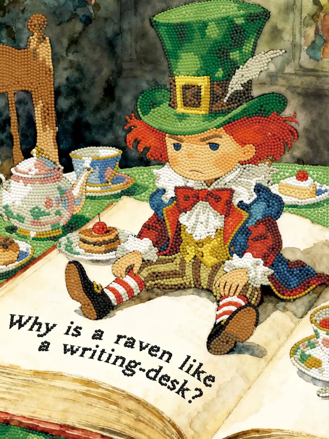 Finished The Mad Hatter diamond art showcasing sparkling details, rich colors, and a playful Wonderland-inspired illustration – FEELOOK Art