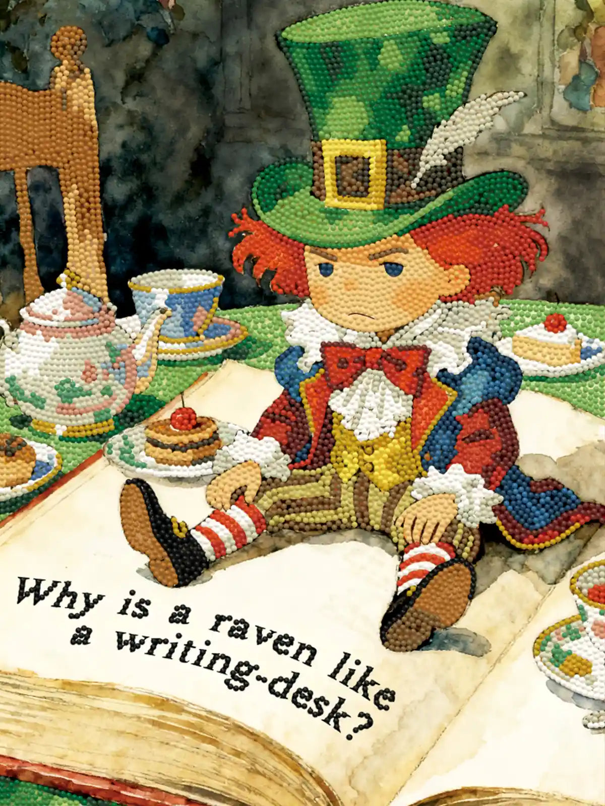 Finished The Mad Hatter diamond art showcasing sparkling details, rich colors, and a playful Wonderland-inspired illustration – FEELOOK Art