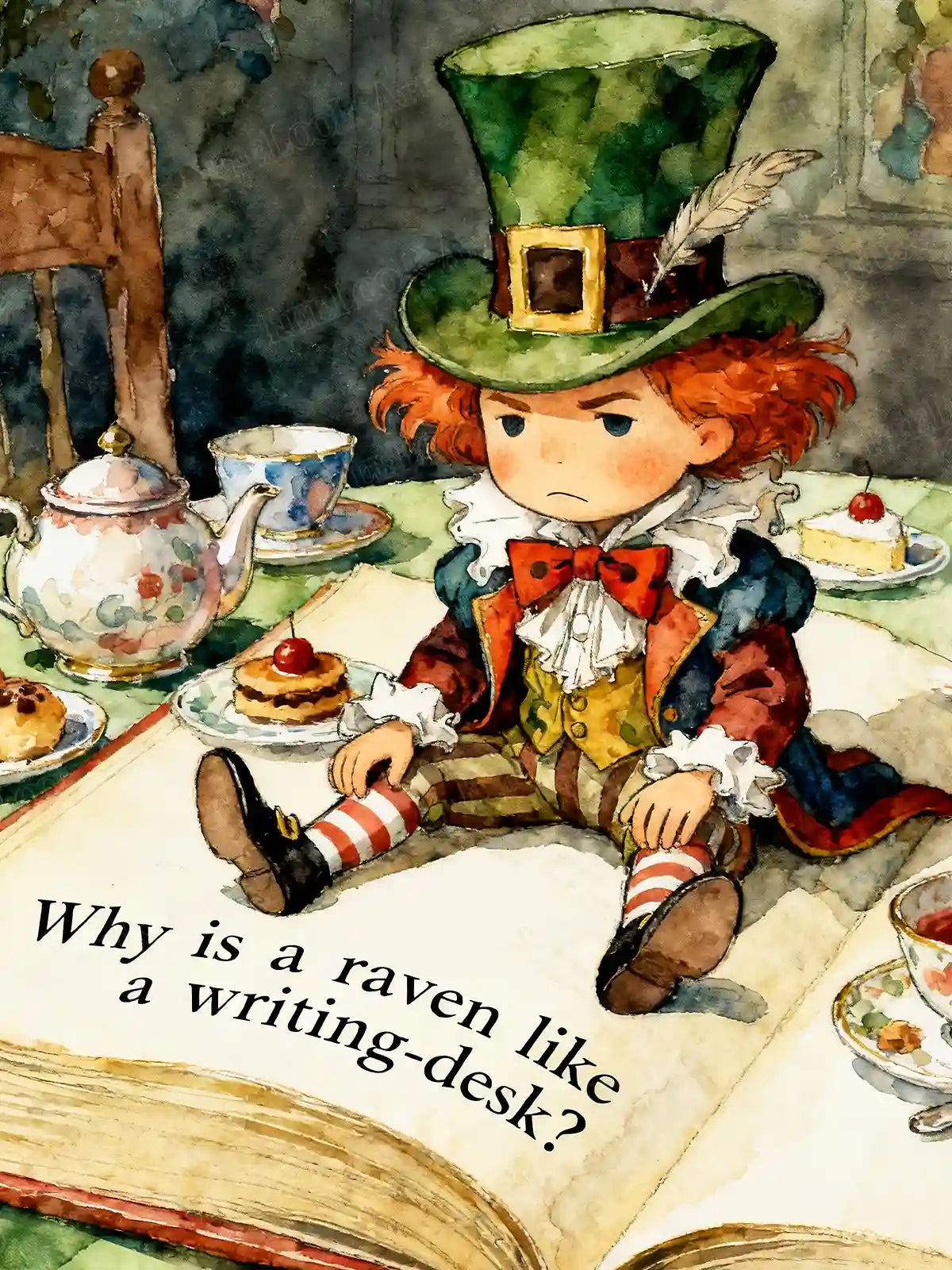 The Mad Hatter diamond painting featuring a whimsical tea party character with expressive details and storybook charm inspired by Alice in Wonderland – FEELOOK Art