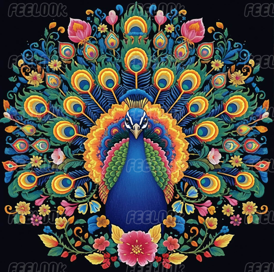 The Peacocks in Love diamond painting kit, featuring a stunning design with colorful diamond painting gems that capture the beauty of love.
