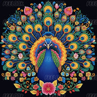 The Peacocks in Love diamond painting kit, featuring a stunning design with colorful diamond painting gems that capture the beauty of love.