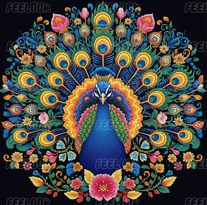 The Peacocks in Love diamond painting kit, featuring a stunning design with colorful diamond painting gems that capture the beauty of love.