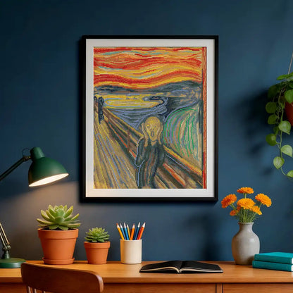 Bold The Scream diamond art creating expressive modern décor in stylish studio and creative spaces - FEELOOK Art