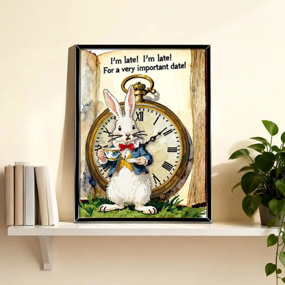 The White Rabbit Wonderland diamond art enhancing home décor with magical storytelling vibes – FEELOOK Art