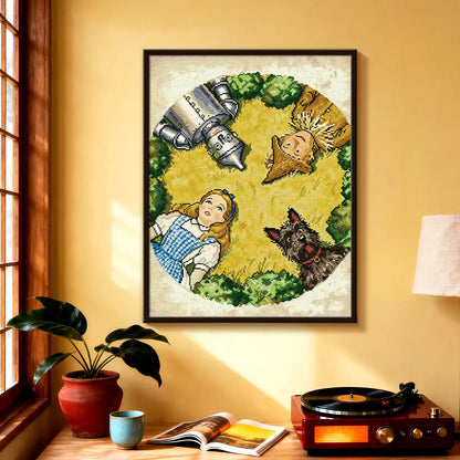 The Wizard of Oz diamond painting displayed in a bright dining area, adding fantasy charm and classic storybook vibes – FEELOOK Art
 