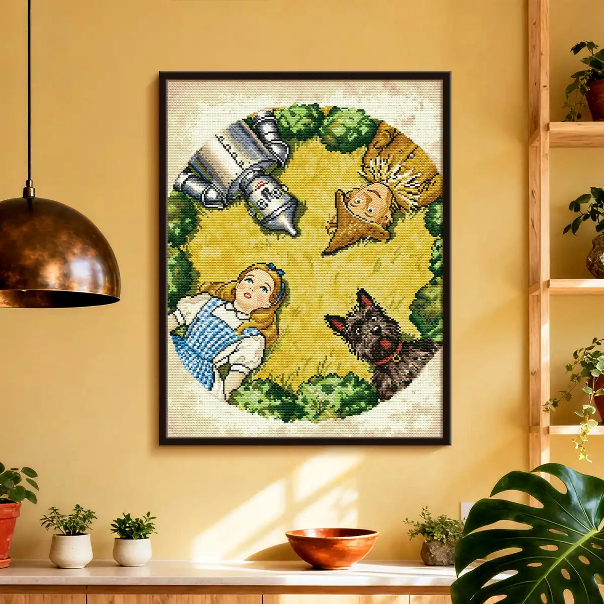 Vintage illustration-style display of The Wizard of Oz diamond art, creating a magical atmosphere in home décor – FEELOOK Art