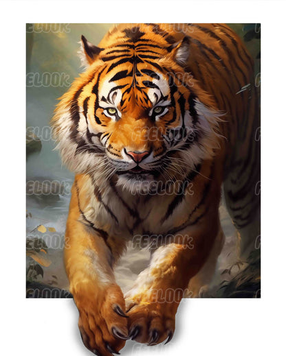 Tiger diamond painting kit featuring a majestic tiger in a vibrant, detailed design, perfect for nature lovers and those seeking diamond art kits.