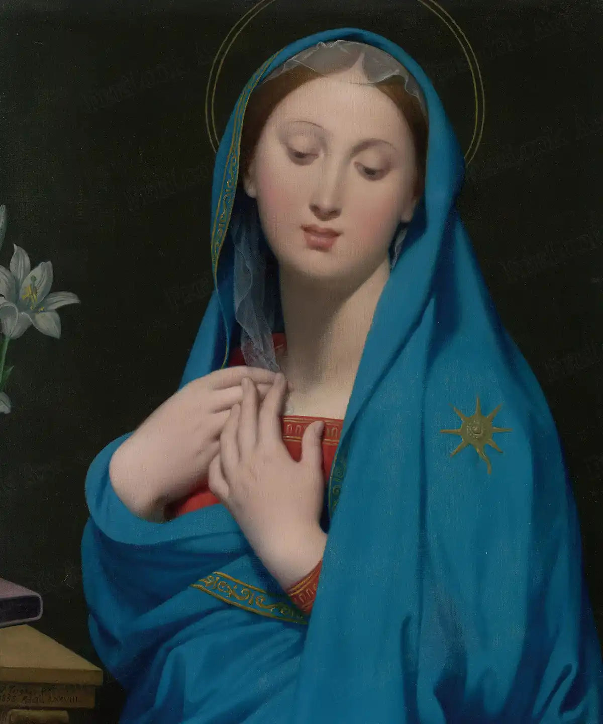 Virgin of the Adoption 5D diamond painting with sacred serenity soft textures and radiant resin drill detail - FEELOOK Art