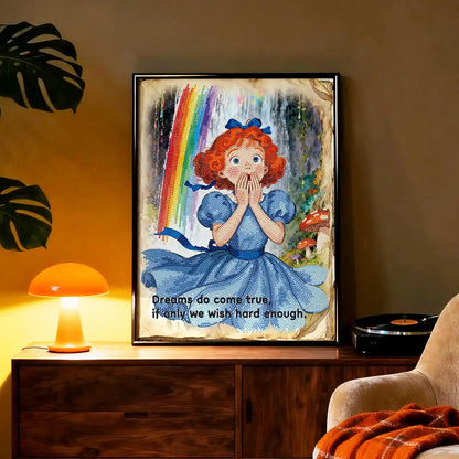 Wendy diamond painting displayed in a cozy bedroom, adding dreamy charm and fairy tale hope to home décor – FEELOOK Art