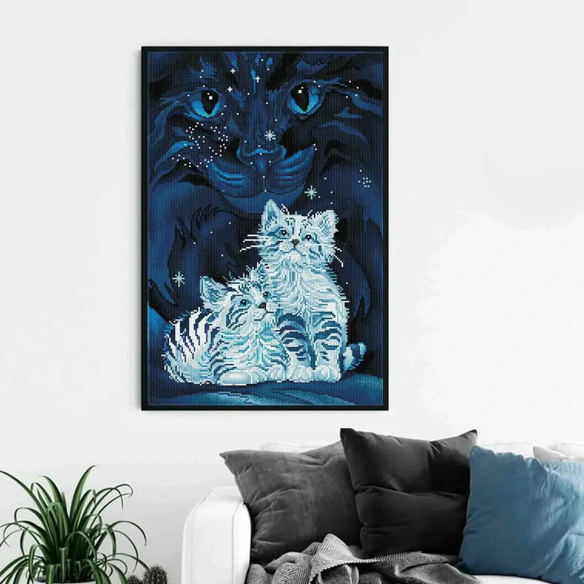 Wish Upon A Star diamond painting displayed in a cozy home setting, adding a touch of magic and elegance – FEELOOK Art
