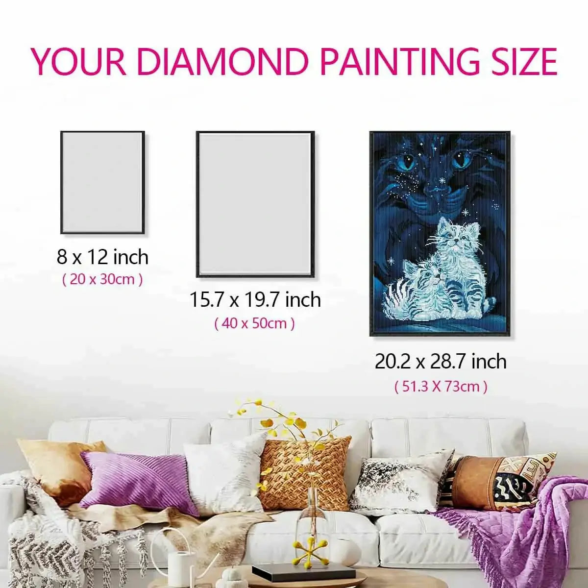 Size reference for Wish Upon A Star diamond painting with hand for scale – FEELOOK Art